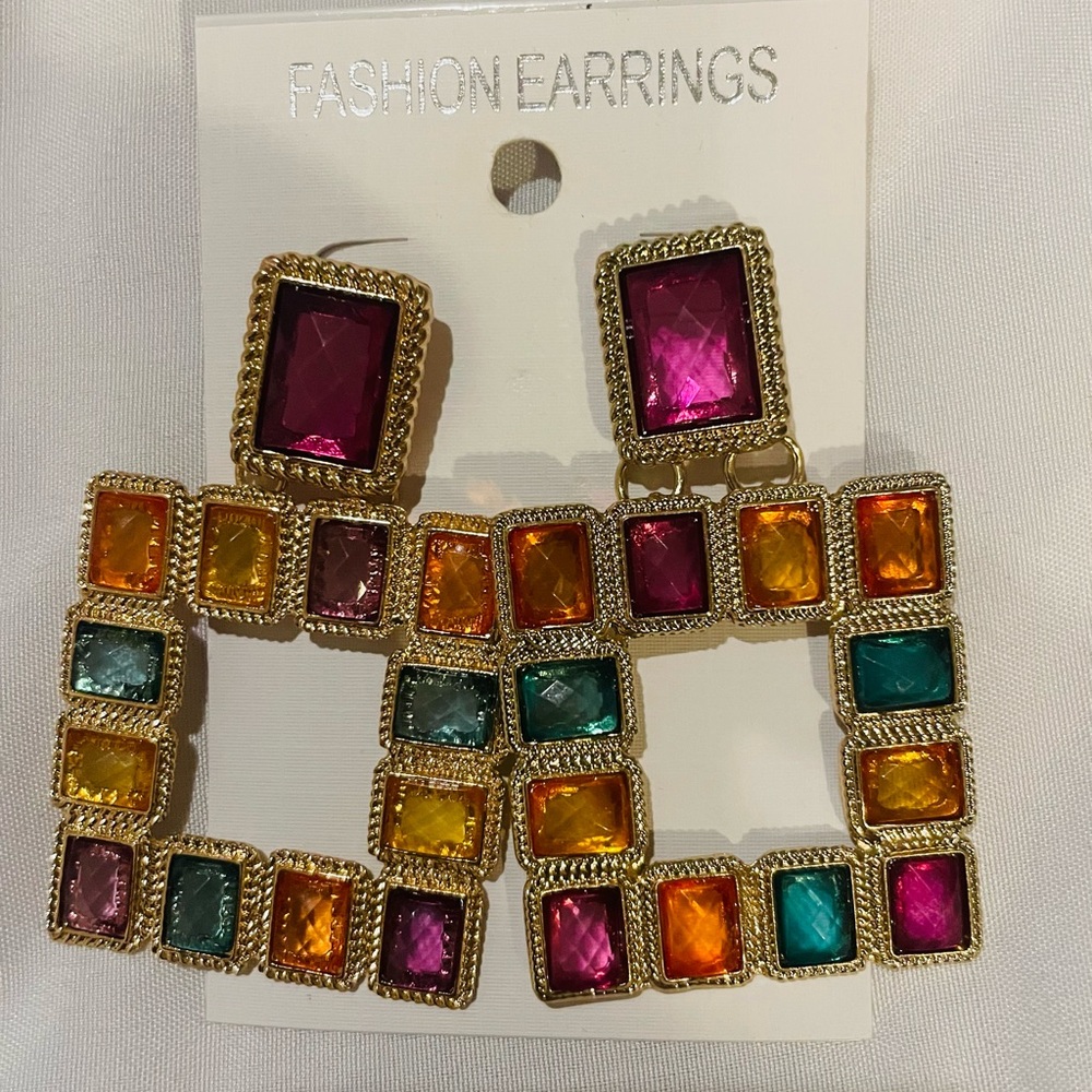 Multicolor Geometric Fashion Earrings